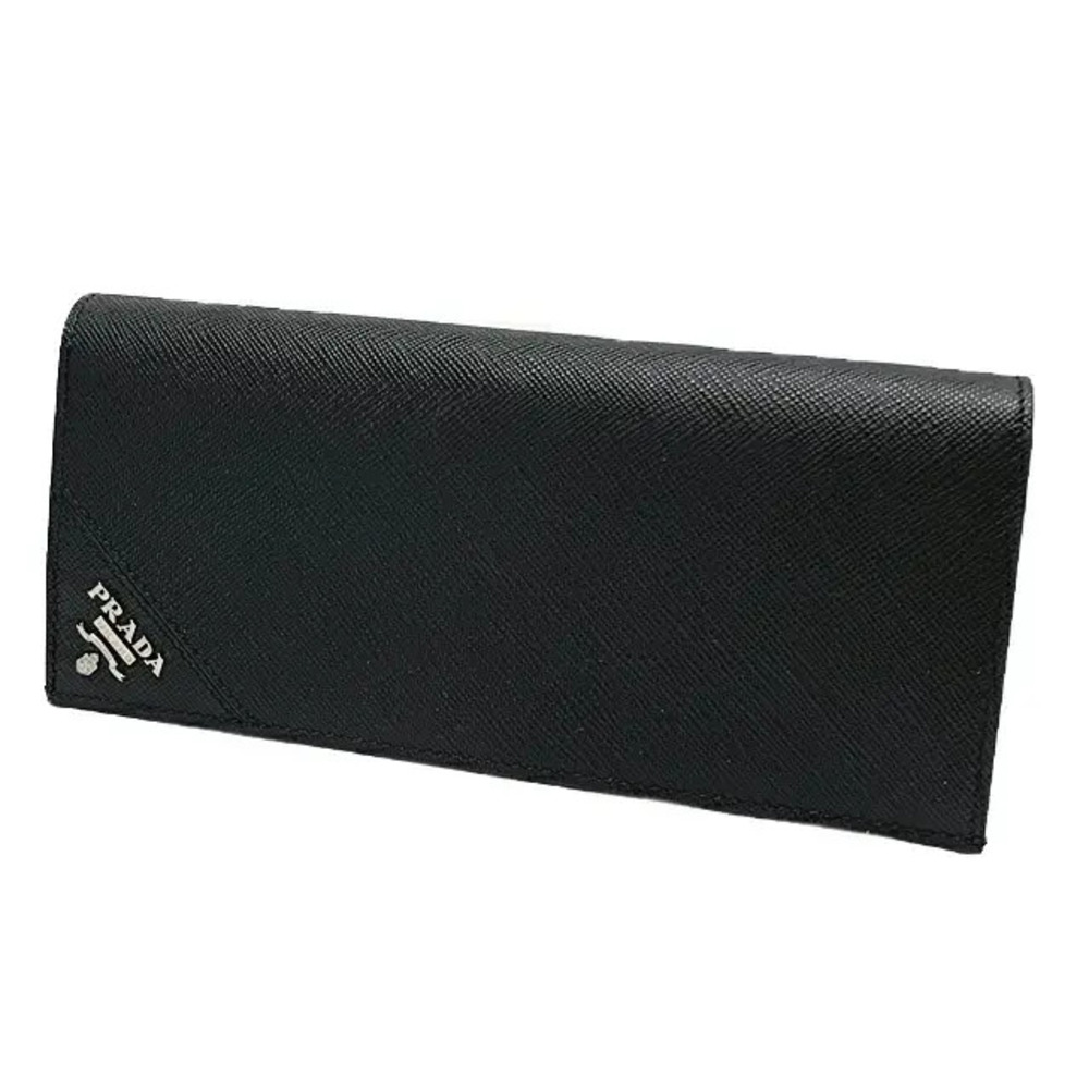 Prada Long Wallet Saffiano Metal Qme Nero Black